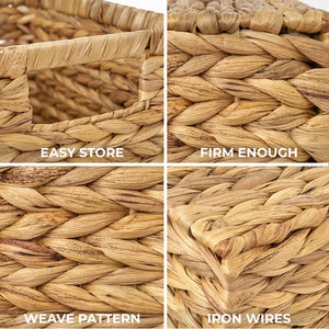 Water Hyacinth Storage Baskets Set of 6