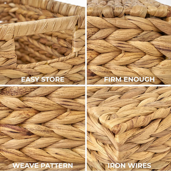 Water Hyacinth Storage Baskets Set of 6