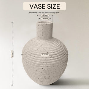 Large Rustic Floor Vase with Groove Texture