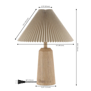Resin Cylinder Table Lamp with Pleated Shade