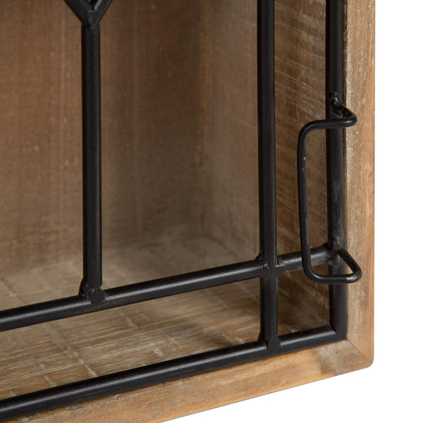 Decorative Wooden Wall Curio Cabinet with Iron Door