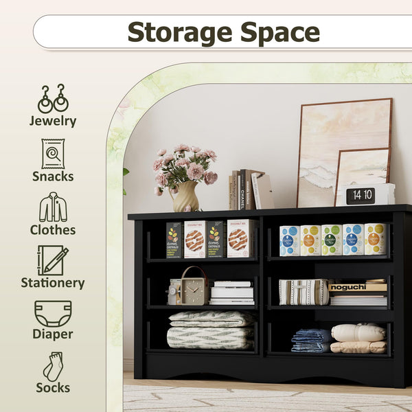 6-Drawer Wooden Dresser & TV Stand for Bedroom, Living Room