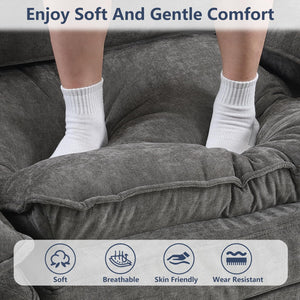 U-Shaped Modular Sectional Sofa with Movable Ottoman — Chenille Cloud Couch