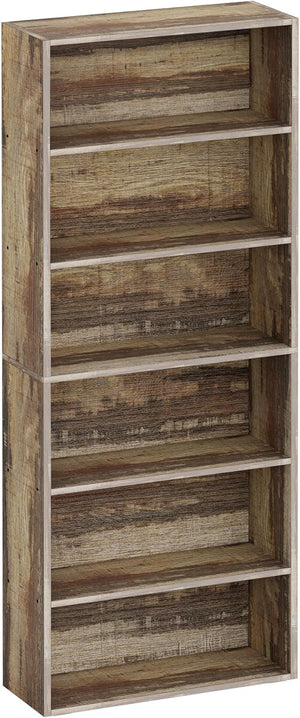6-Tier Bookcase with Display Storage Shelves, 70" Tall