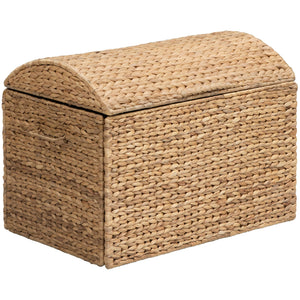 Water Hyacinth Wicker Storage Trunk with Metal Frame