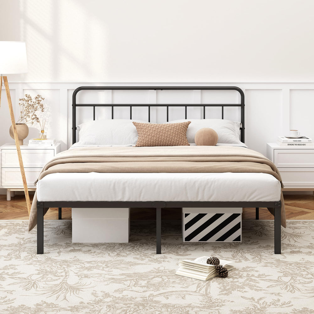 King Size Bed Frame with Minimalist Headboard