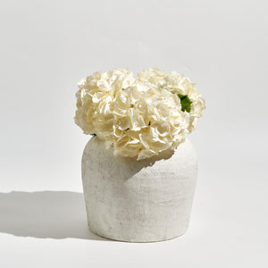 White Ceramic Oval Vase – Zen Minimalist Farmhouse Decor