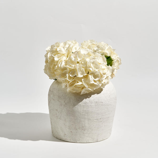 White Ceramic Oval Vase – Zen Minimalist Farmhouse Decor