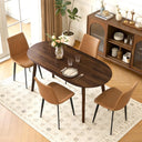 63" Oval Dining Table for 4–6 – Mid-Century Modern with Solid Wood Legs