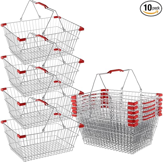 Metal Shopping Baskets with Dual Handles