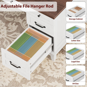 60-Inch Executive Desk with File Drawers & Charging Station