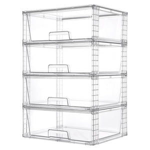 Clear Stackable Storage Drawers with Handles – 15" Wide Acrylic Organizer Bins