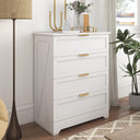4-Drawer Dresser with Golden Handles – White, Wash Grey, Light Oak