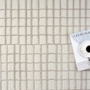 Cream Geometric Area Rug – Plush, Soft & Machine Washable