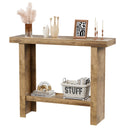 Farmhouse Console Table with Storage Shelves