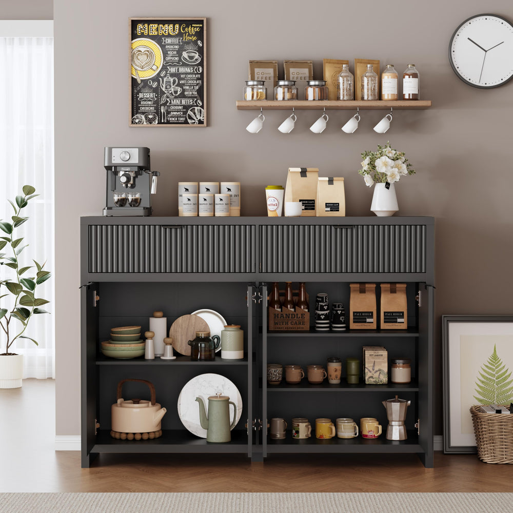 55" Fluted Buffet Cabinet with Storage & Sideboard