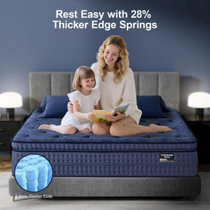 14-Inch Hybrid Pillow Top Mattress – Medium Plush, Memory Foam & Pocket Coils