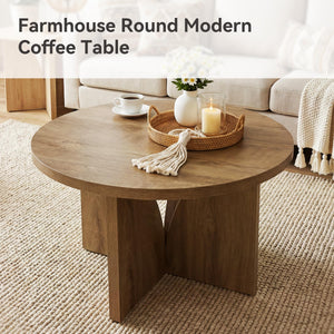 Round Coffee Table, 31.5" – Brown