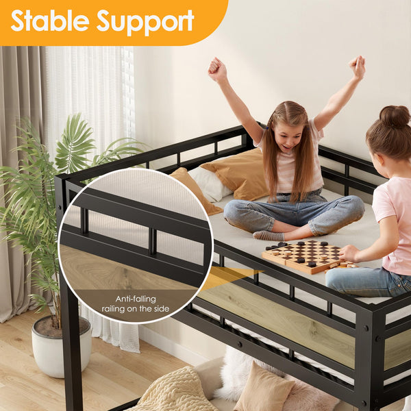 Twin Loft Bed with Storage Stairs & 53.5" Under-Bed Clearance