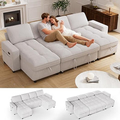 Convertible Sectional Sleeper Sofa with Pull-Out Bed