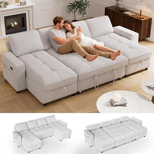 Convertible Sectional Sleeper Sofa with Pull-Out Bed