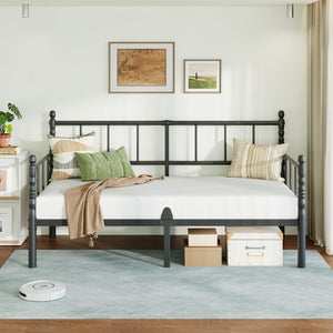 Twin Metal Daybed Frame with Steel Slats