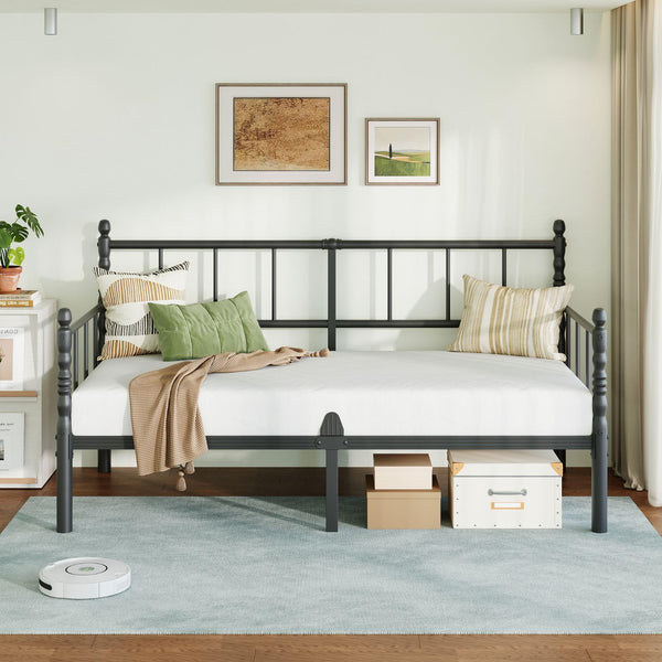 Twin Metal Daybed Frame with Steel Slats