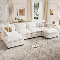 Modular U-Shaped Sectional Sofa with Movable Ottoman