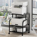 3-Tier Rolling Printer Stand with Storage Shelves