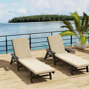 Outdoor Chaise Lounge Cushion Set of 2