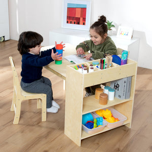 Kids Art Table and Chair Set with Storage