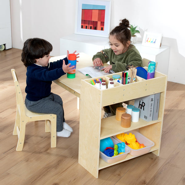 Kids Art Table and Chair Set with Storage