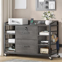 44" 2-Drawer File Cabinet with Lock & Power Strip