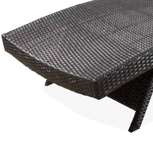 Outdoor Wicker Adjustable Chaise Lounge Chair Set, 2-Piece