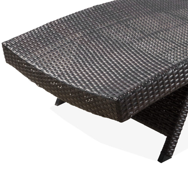 Outdoor Wicker Adjustable Chaise Lounge Chair Set, 2-Piece