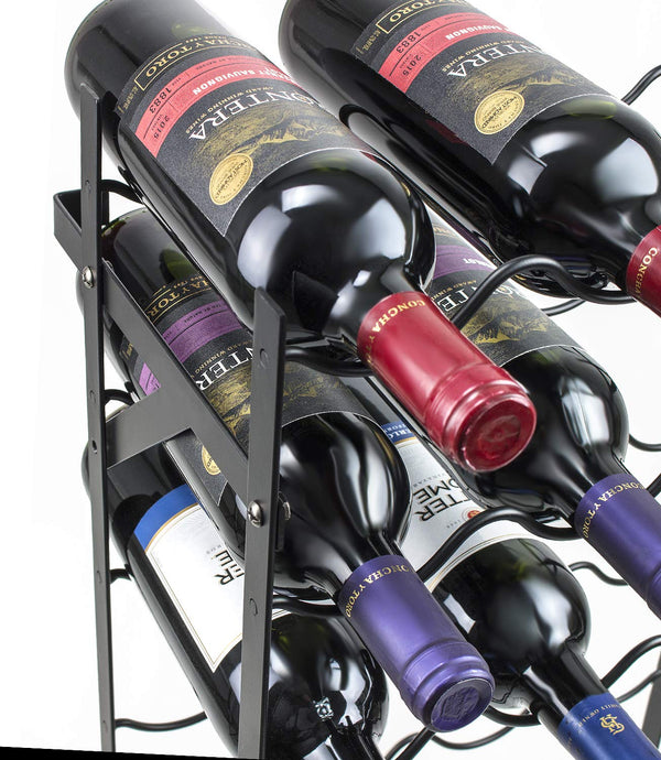 15-Tier Freestanding Metal Wine Rack – 75 or 150 Bottle Storage