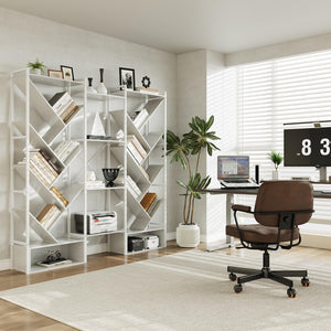 Tree Bookshelf 24-Shelf Industrial Bookcase