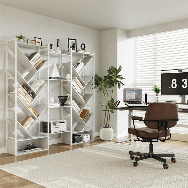Tree Bookshelf 24-Shelf Industrial Bookcase