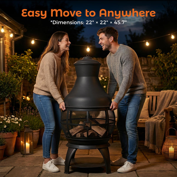 Chiminea Outdoor Fireplace Wood Burning Fire Pit