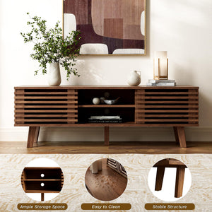 Mid-Century Coffee Table & TV Stand Set – Walnut
