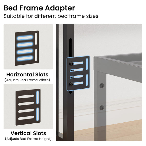Queen Upholstered Headboard with Storage, LED Light & Charging Station