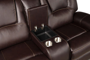 3-Piece Leather Recliner Sofa Set with Loveseat & Swivel Chair