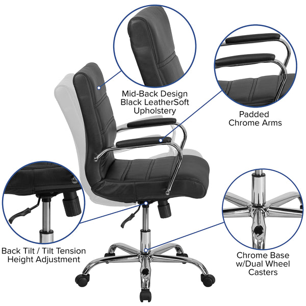6-Piece Oval Conference Table Set with Executive Chairs