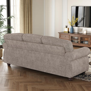 90-Inch Nailhead Trim 3-Seater Sofa with Pocket Spring Cushions