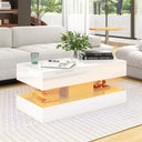 Modern High Gloss LED Coffee Table with Storage & Sliding Drawers