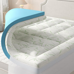 Dual Layer Gel Memory Foam Mattress Topper with Pillow Top