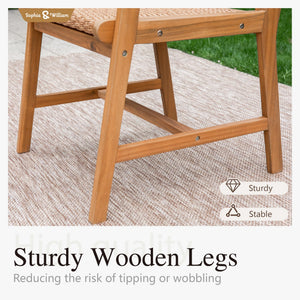 9-Piece Outdoor Dining Set – Rattan Chairs & Acacia Wood Table