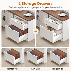 L-Shaped Height Adjustable Standing Desk with Storage & Power Outlets
