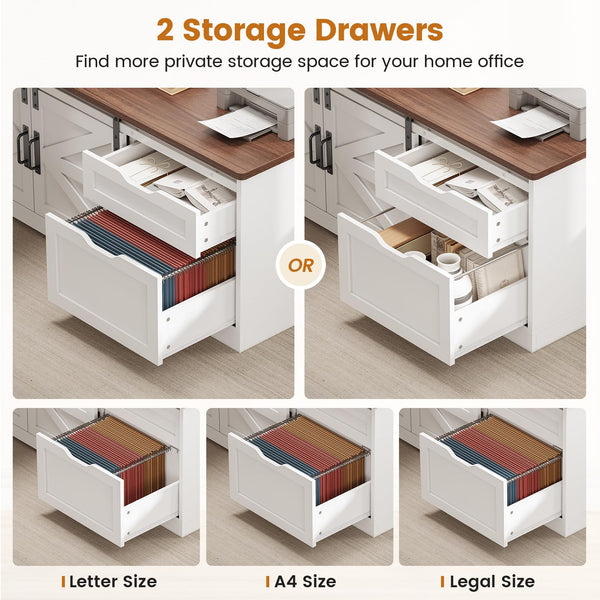 L-Shaped Height Adjustable Standing Desk with Storage & Power Outlets
