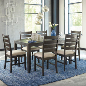 7-Piece Dining Table Set with 6 Upholstered Chairs